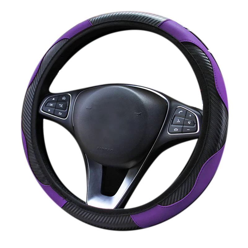 Couvre-Volant de Voiture Couvre-Volant AntidéRapant Respirant Accessoires Internes AdaptéS à la DéCoration de Voiture Violet