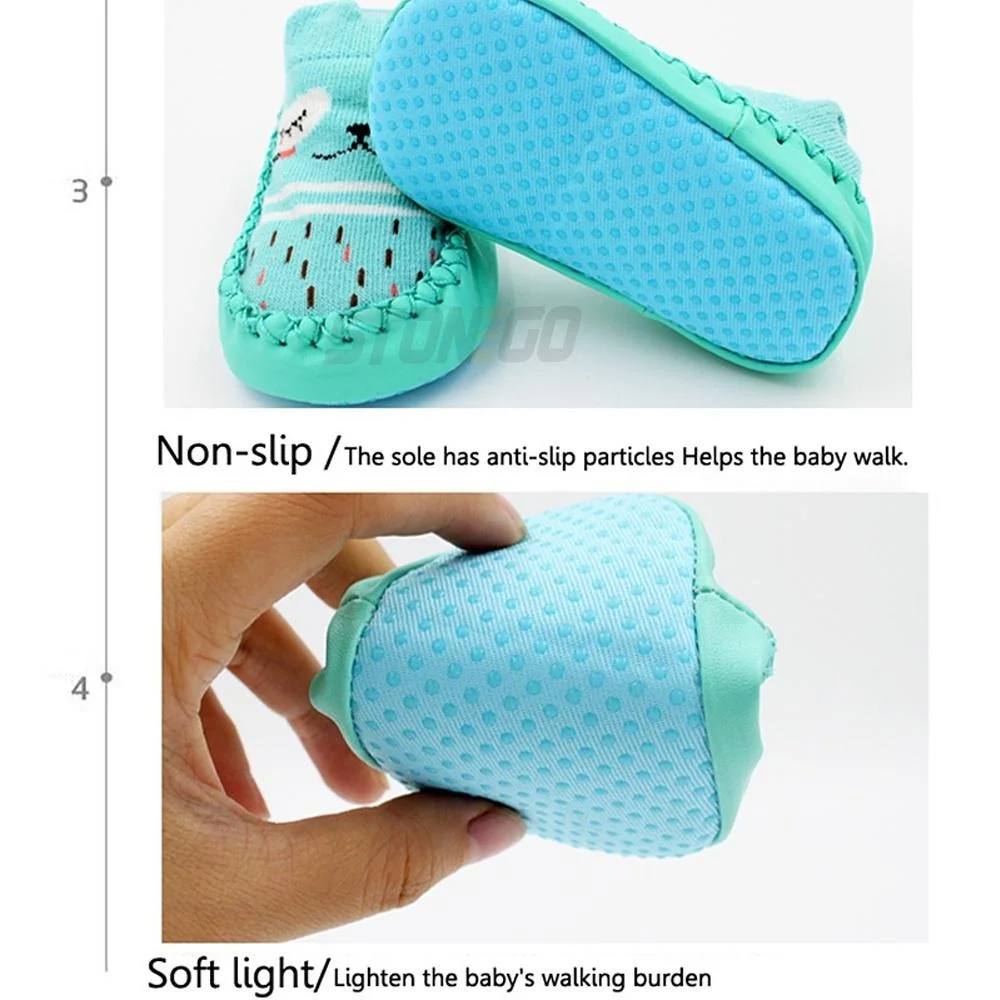 زوج واحد من أحذية جورب الحيوانات اللطيفة، جوارب أطفال بنعل مطاطي غير قابل للانزلاق، جوارب ناعمة للأطفال حديثي الولادة