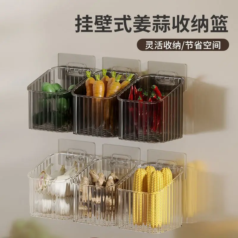 Storage Basket Kitchen Ginger Garlic Wall Hanging Basket Storage Box Kitchen Storage Organizer