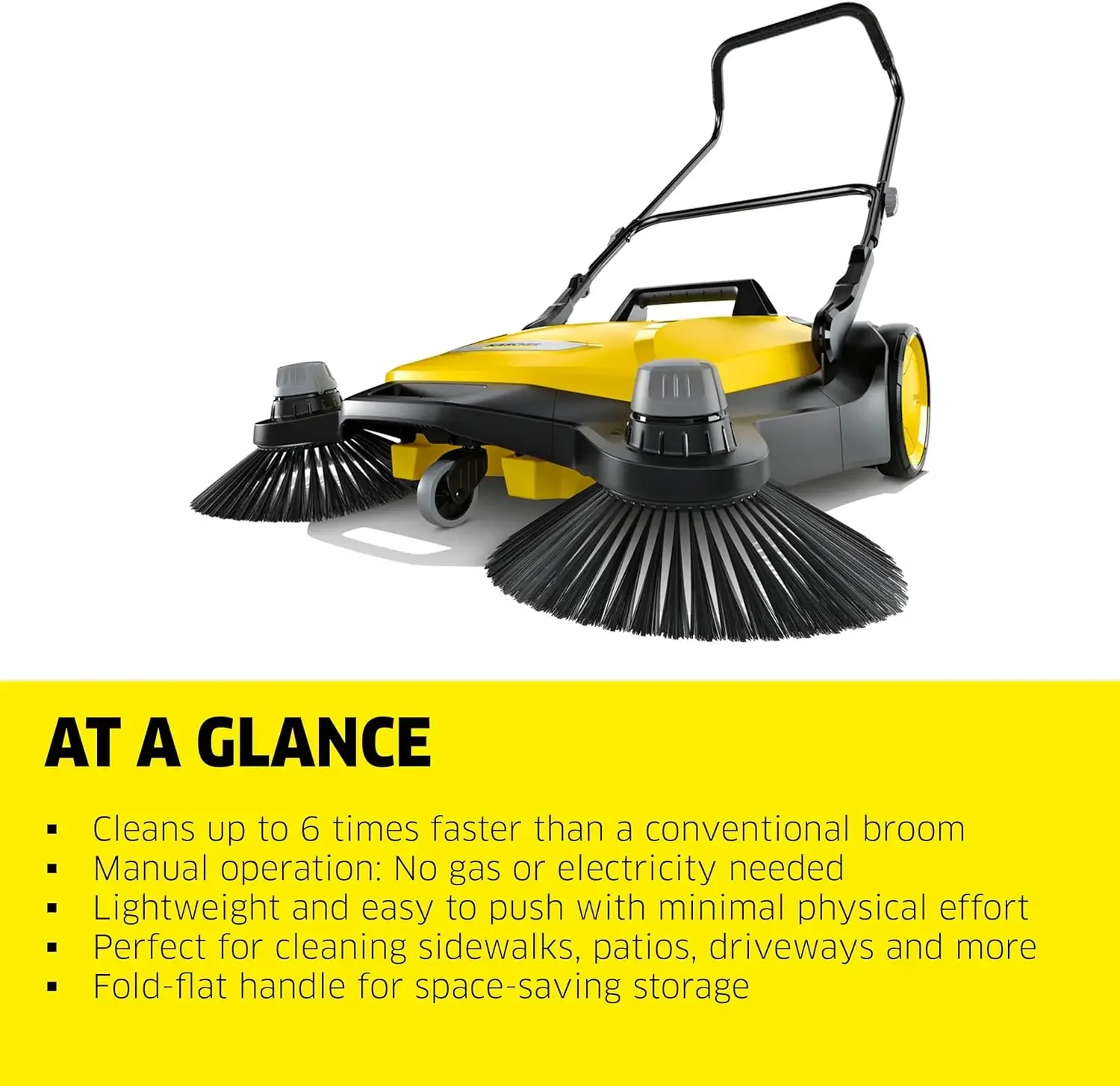 Christmas.Kärcher S 6 Twin Walk Behind Outdoor Hand Push Floor Sweeper  10 Gallon Capacity  33.9