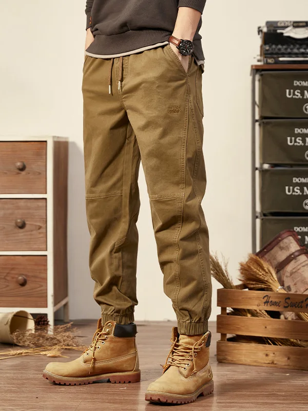 

American Sle Workwear Pants Men's Autumn Retro Loose Straight Leg Casual Trousers Trendy Wide Leg Harem Cuffed Men's Pants