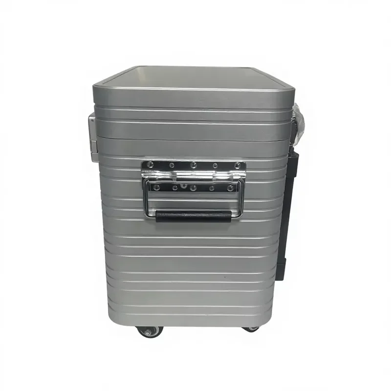 Professional Aluminum Makeup Trolley Case with Wheels Retractable Handle Large Capacity Beauty Artist Toolbox Custom Logo