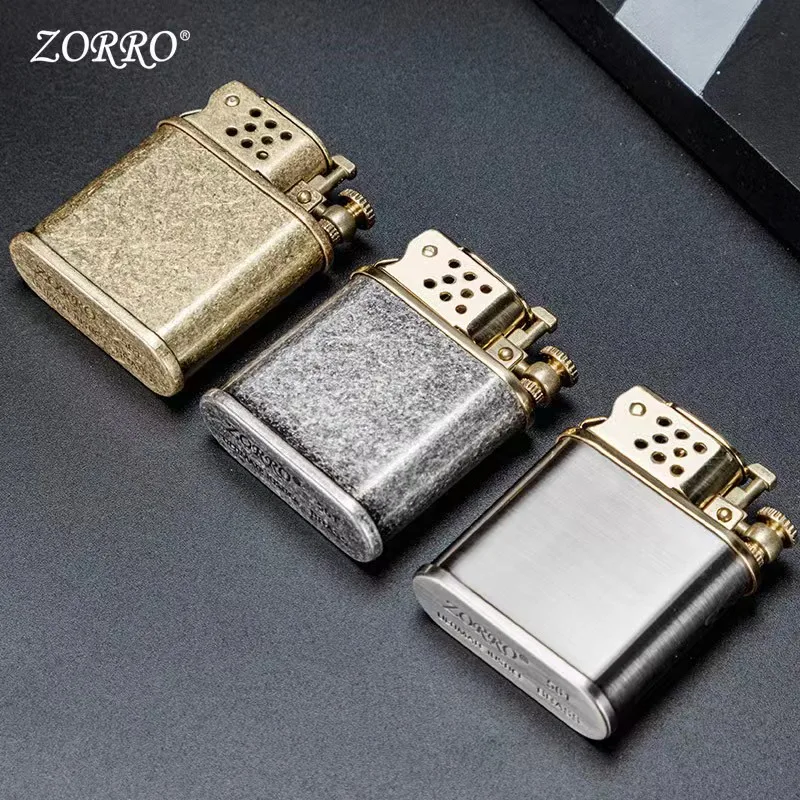 Zorro Brass Liner Kerosene Lighter Bounce Automatic Ignition Pure Copper Lighter Lighter Men\'s Series Smoking Gift