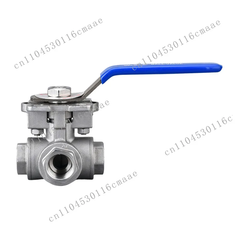 Q16-64P four-way manual double L flow directional valve 304 stainless steel internal thread platform high pressure ball valve