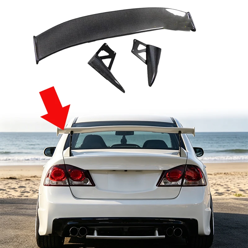 Rear Spoiler Wing For Honda Civic FD2 2006-2011 8th Gen Si Mugen Style Car Exterior Body Kit Accessories Racing Trunk Spoiler Au