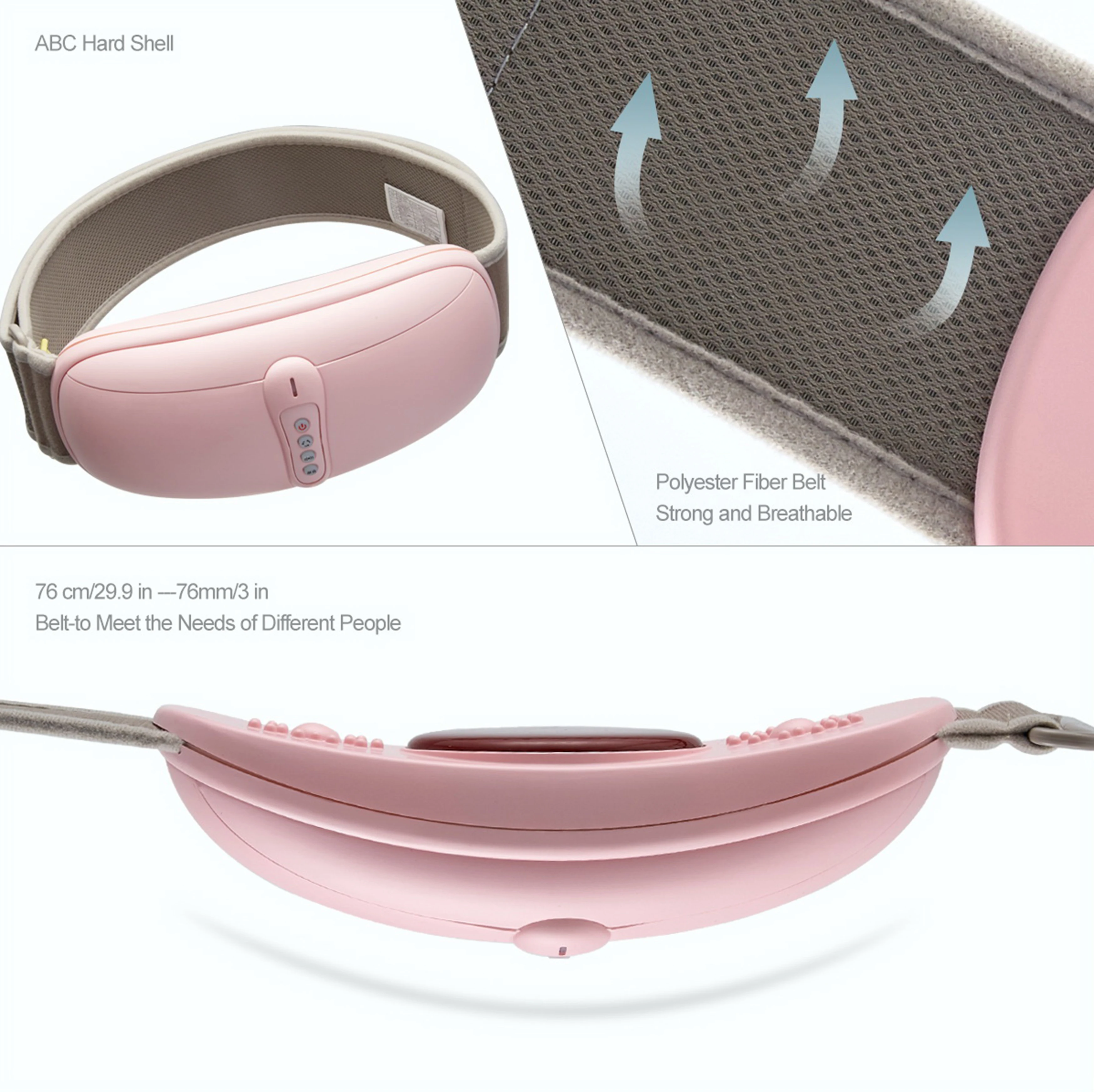 Wireless Slimming Belt, Abdominal Massager Portable Weight Loss Machine with 4 Vibration Massage Modes, Heating