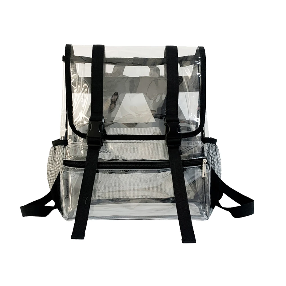 Sac à Dos Transparent en PVC pour Homme et Femme, Étanche, Grande Capacité, Solide, Clair