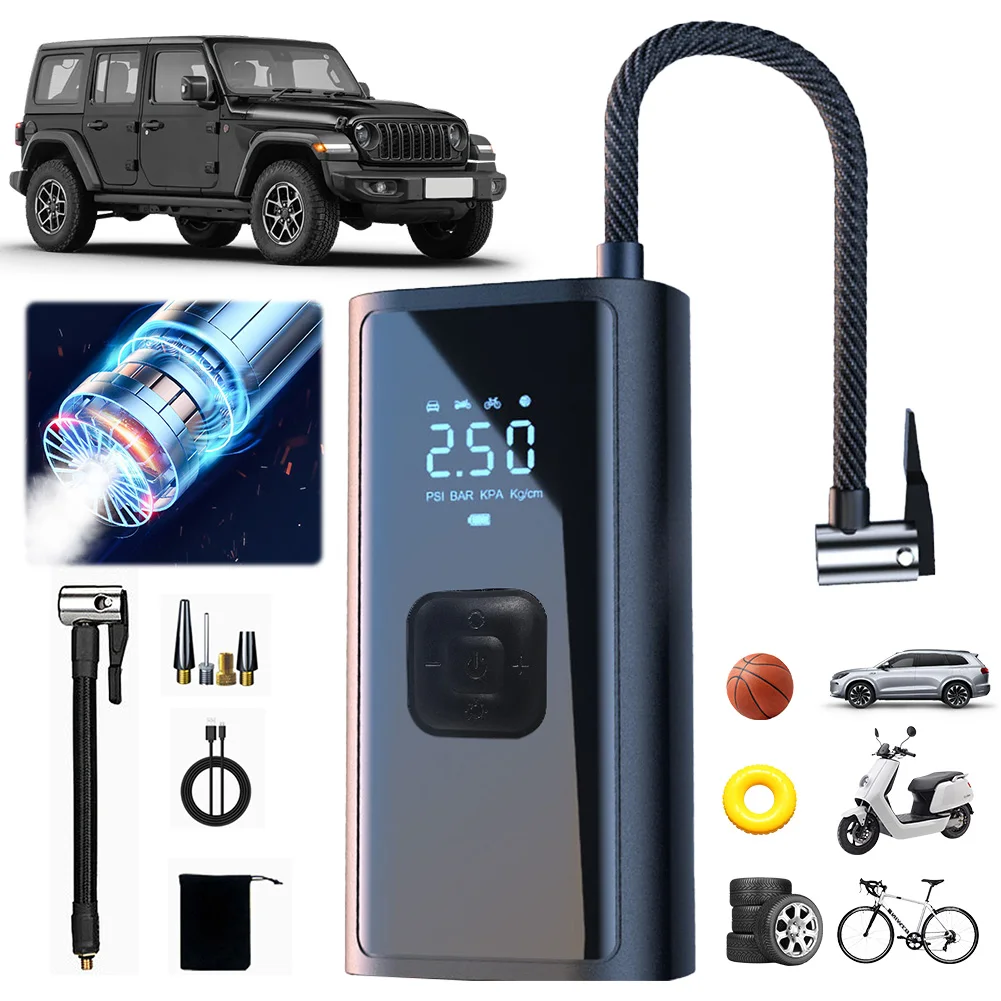 AliExpress NONE 3-in-1 Car Wireless Air Pump with LED Light Electric Tire Pump 4500mAh Portable Car Inflator Pump for Automobile Bicycle Ball