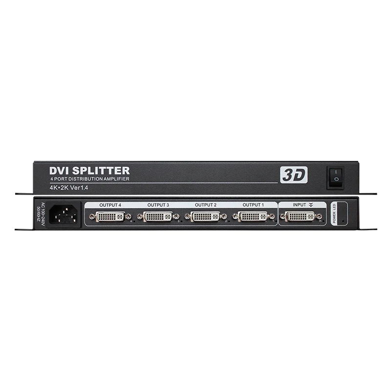 AMS-D1S4 DVI splitter 4 Screens DVI 1X4 Splitter video professional grade chip solution adjustable output gain