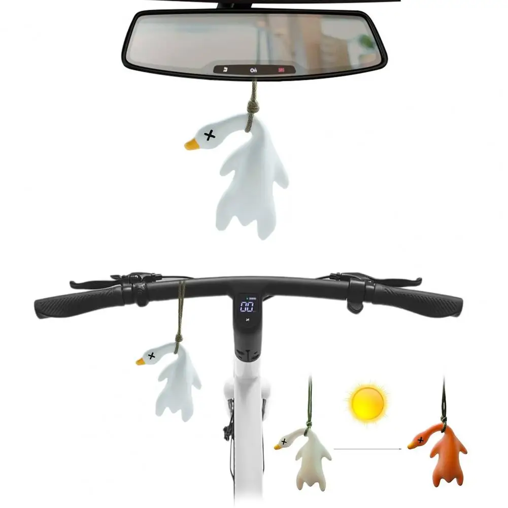 Temperature Indicator 4pcs Color-changing Roast Duck Car Pendants Cute Swing Rearview Mirror Ornaments Uv Temperature Indicator
