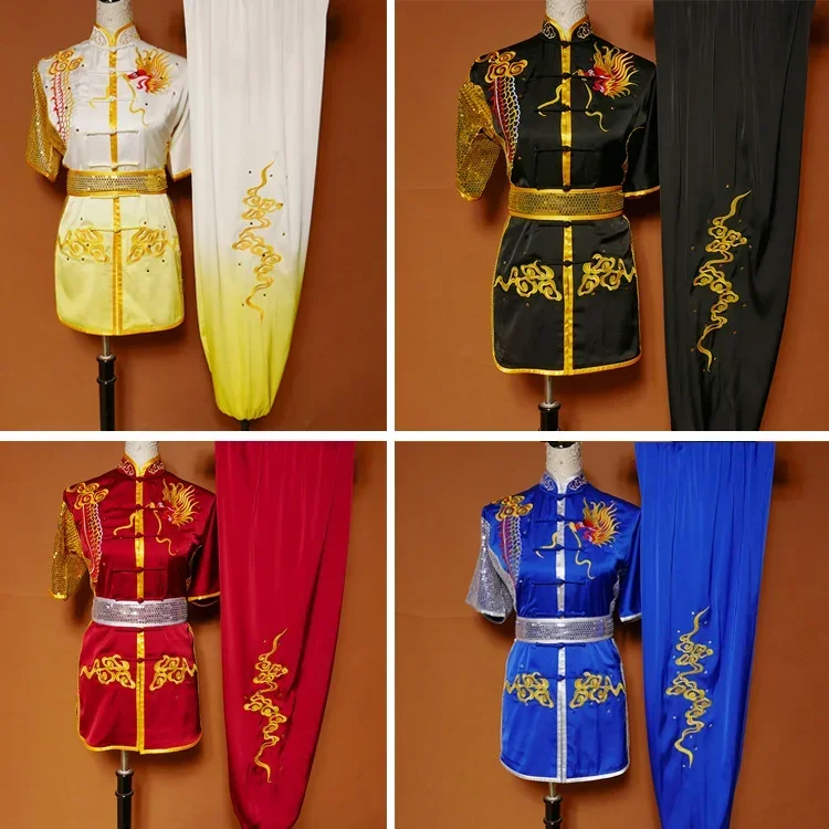 Custom Tailored Kung Fu Long Fist and Tai Chi Martial Arts Uniform for Competition Embroidered Dragon Clothes