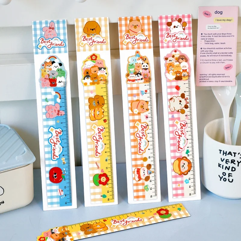 40pcs/lot Kawaii Animal Magnetic Ruler Cute Bookmark Measuring Drawing Tool Promotional Gift School Supplies