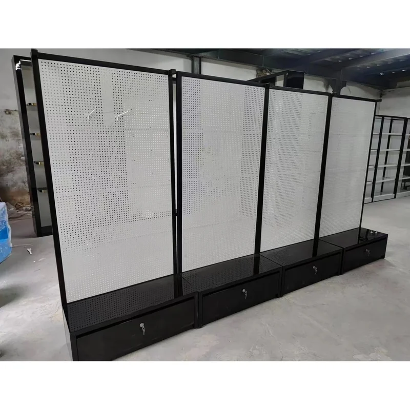 custom.Black Metal High-end Display Stand Cosmetic Shop Showcases Perfume Bottle with Led Lights
