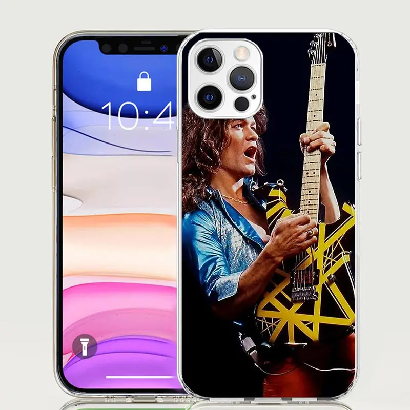 Eddie Van Halen Graphic Guitar Phone Case For Apple Iphone 11 12 13 Mini 14 15 16 Pro Max 7 Plus X XS XR SE Art Customized Coque