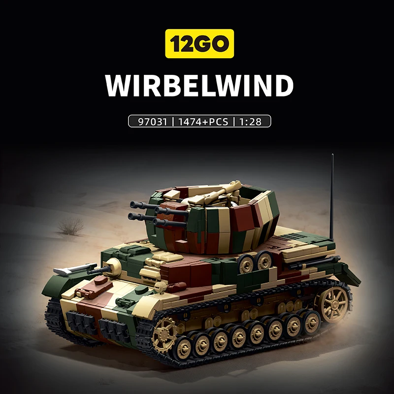 

Немецкая модель танка Wirbelwind времен Второй мировой войны, 1474 детали, набор строительных блоков, военная модель, игрушки для самостоятельной сборки, подарок на Рождество, развивающая игрушка для мальчиков