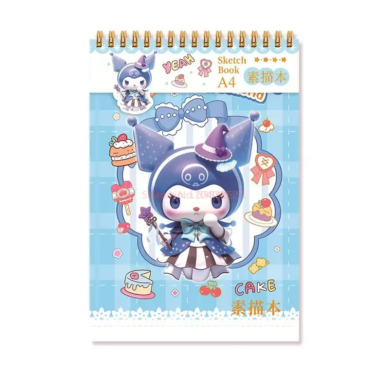 New Sanrio A4 Coil Sketchbook Thickened High Beauty Cartoon Student Kuromi Melody Art Drawing Book Special Sketch Book