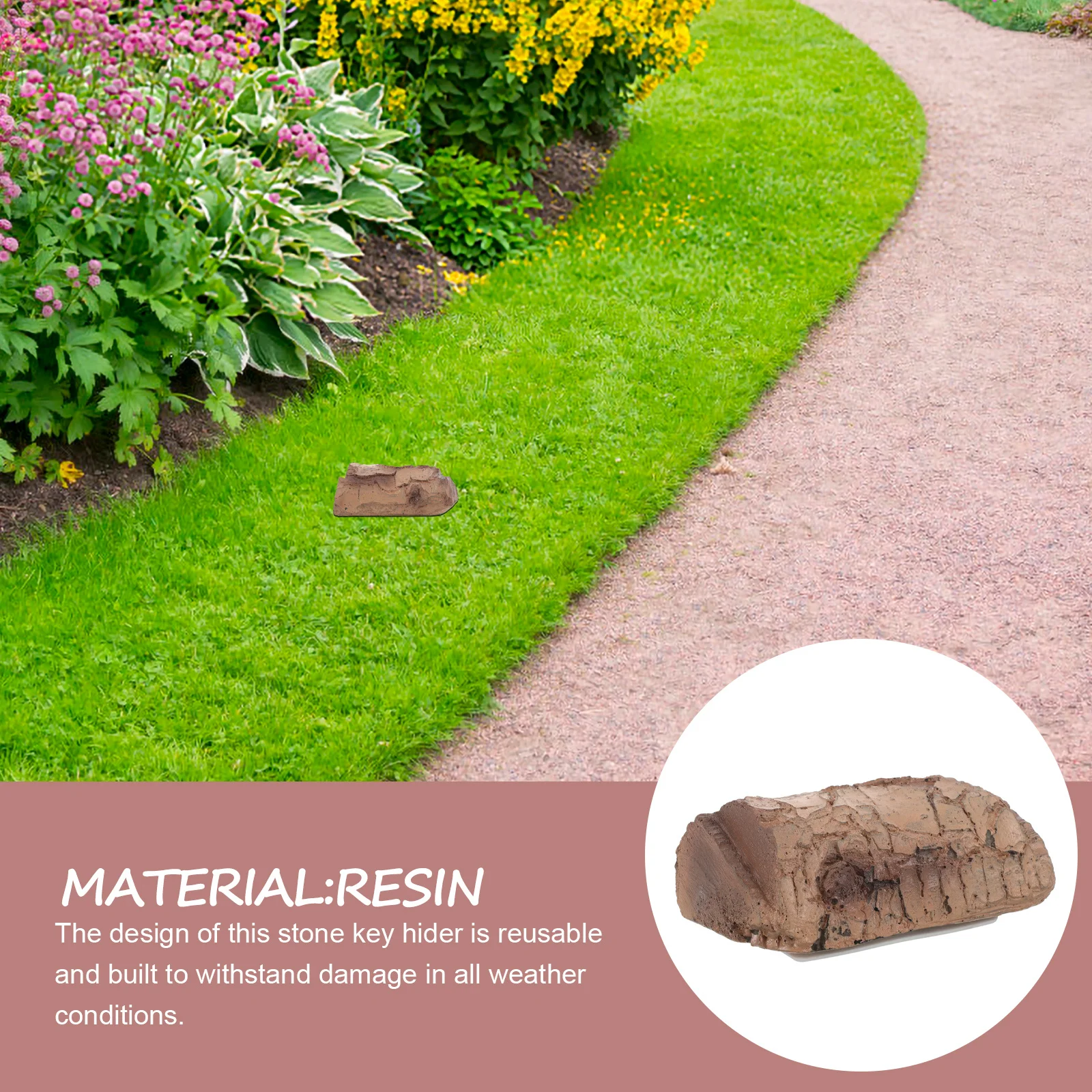 Stone Key Hider Outdoor Hidden Key Holder For Garden Yard Front Door Spare Keys Storage Waterproof Security Box