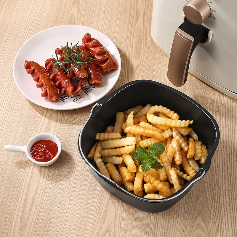 Square Non-stick Coating Inner Basket Tray for Air Fryer- Household Baking Pan Cake Oven