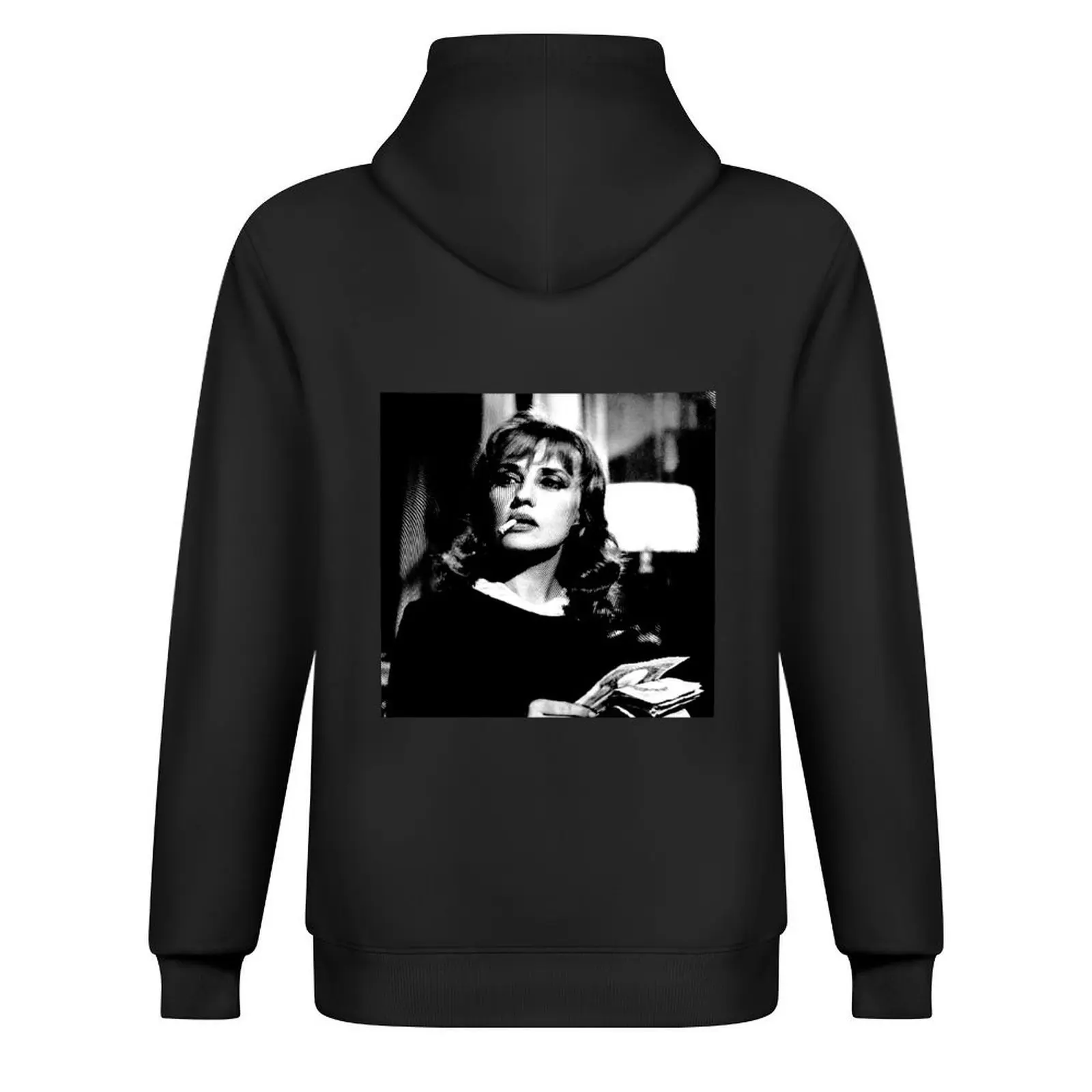 Jeanne Moreau Linocut باللونين الأبيض والأسود هوديي ملابس جمالية ملابس رجالي بلوزة ملابس شتوية جديدة في هوديس وبلوزات #3