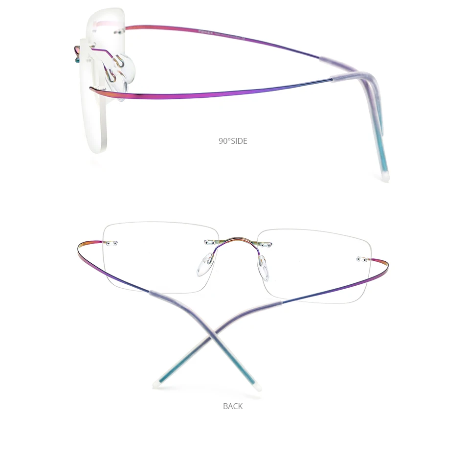 FONEX Randlose Titanbrille für Herren, Markendesign, rahmenlose Brillen für Damen, hochwertige, ultraleichte japanische Brillen 85707 – Detail 8