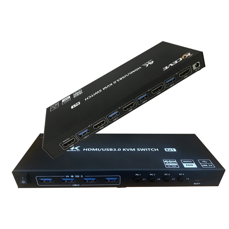 Multi-function 4K HDMI-compatible/USB3.0 KVM Switch Share Device Plug and Play USB Splitter Switch Game Synchronous Controller