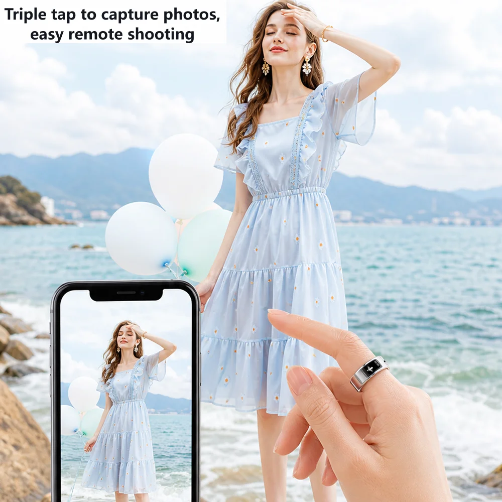696 Heart Rate Sleep Health Smart Ring Intelligent Recording Rings IP68 Waterproof Multi-Sport Modes Remote Photo Capture