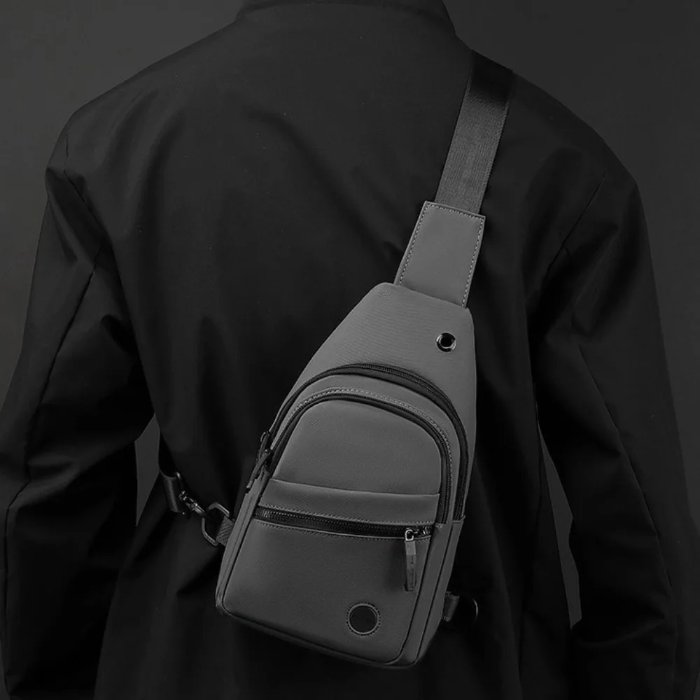 Bolso de pecho cuadrado para hombre, bandolera multifuncional de nailon, de un solo hombro, de gran capacidad, para teléfono al aire libre