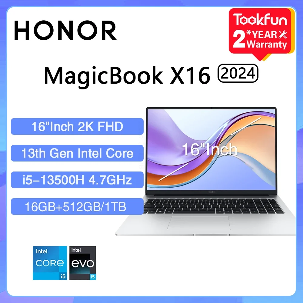 

Top! Laptop MagicBook X16 Pro 2024 16"Inch FHD Intel Core i5-13500H AMD Ryzen R5 7640HS Computer PC Notebook Ultr