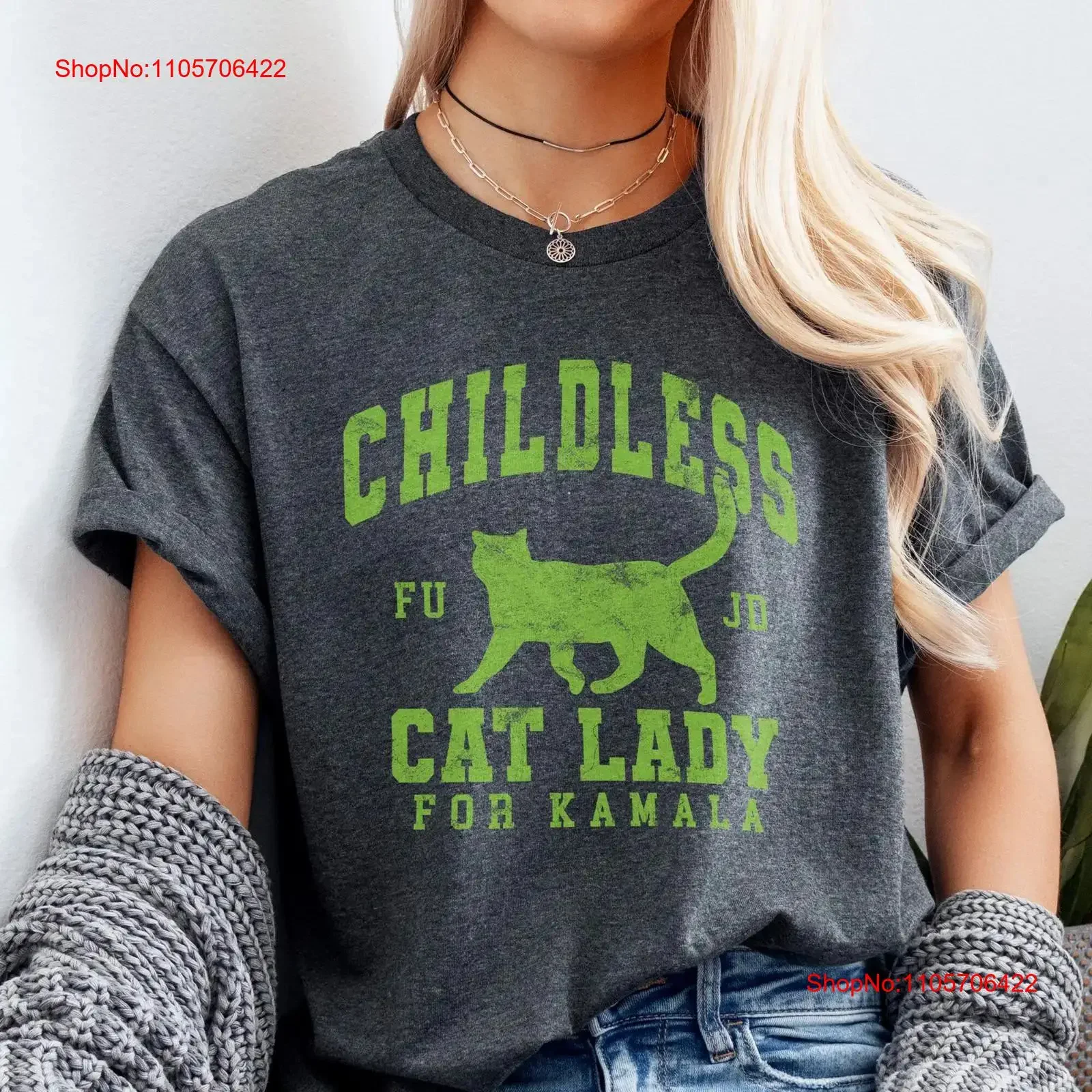 Childless Cat Lady For Kamala Harris Political Joke T Shirt JD Vance Weird Meme Funny Democrats Liberals Lovers vintage Washed