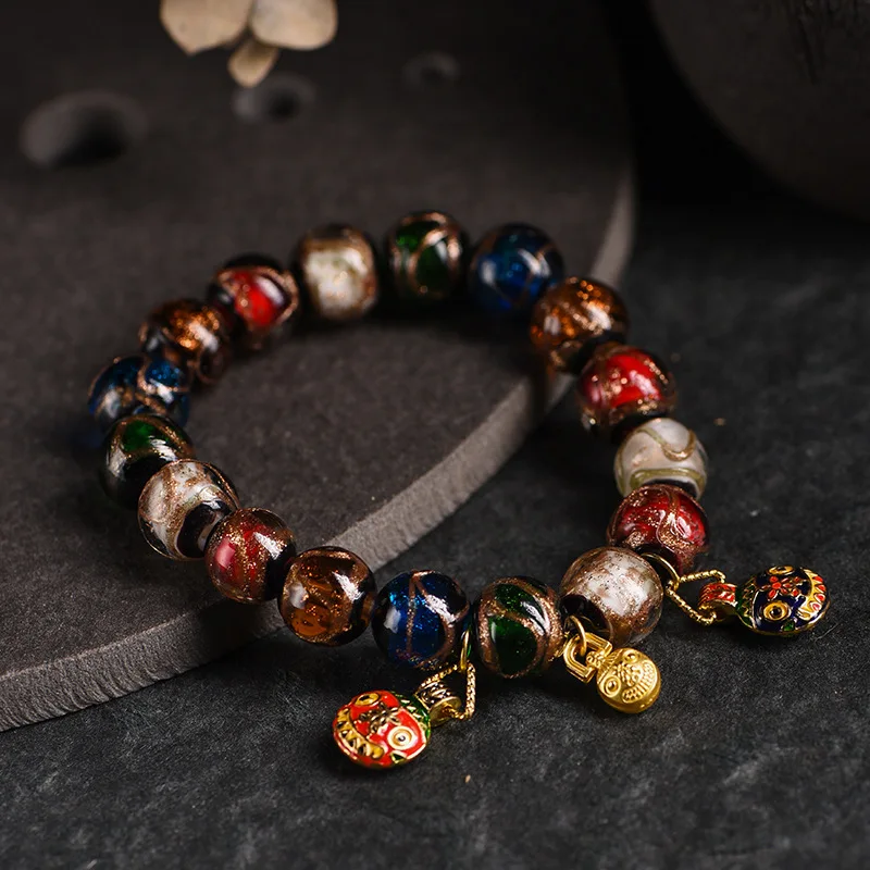 Original Ancient Method Incense Ash Glass Bracelet Five Color Perfect Multi Treasure Unisex Mala Festival Gift
