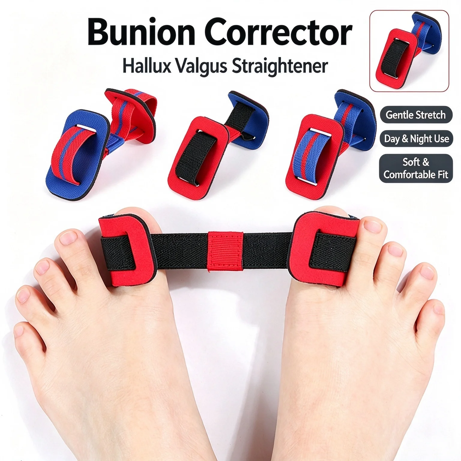 Bunion Corrector Strap Toe Splint Elastic Band Foot Stretching Band for Big Toe Alignment Exercise