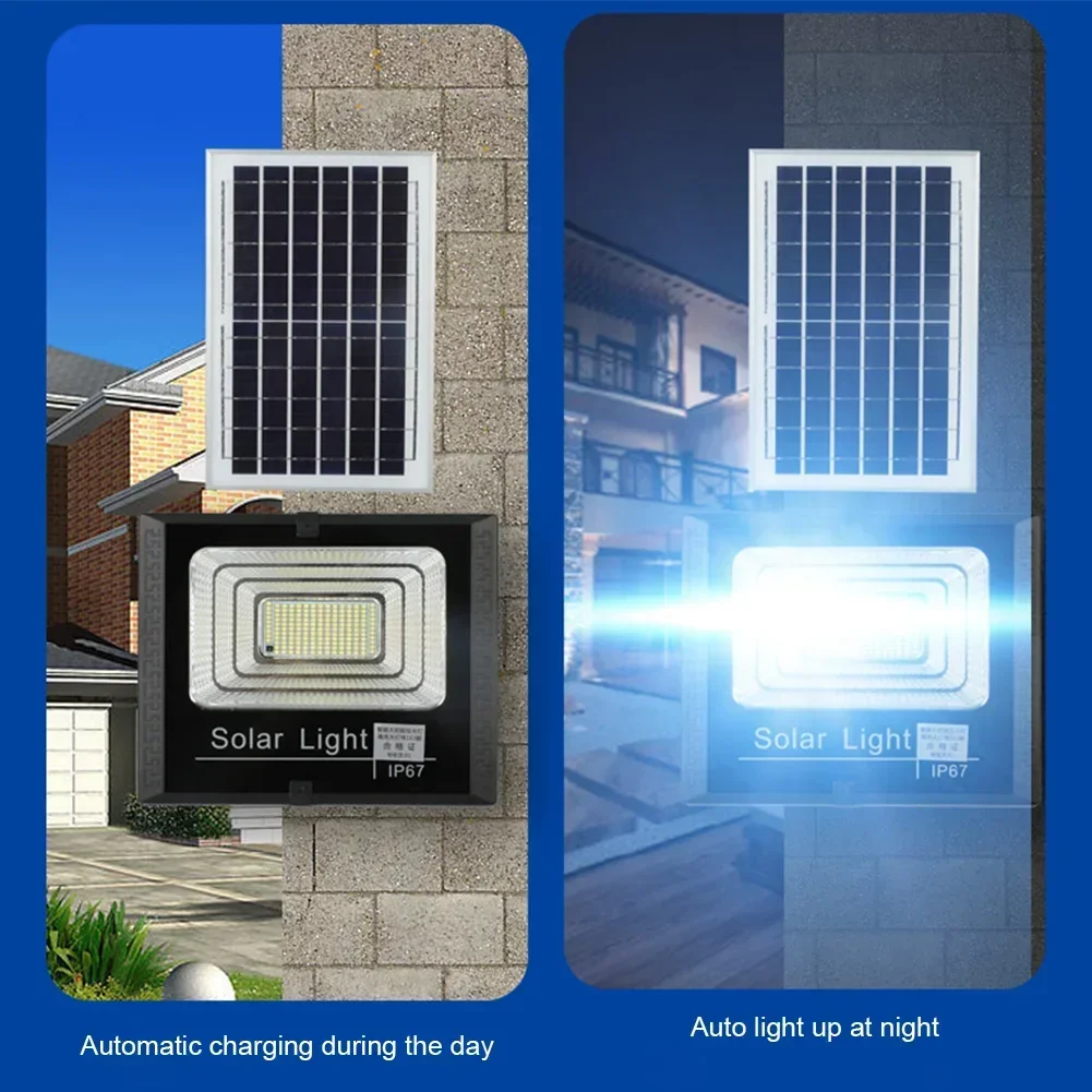 Luces de inundación solares de 30-500W con Control remoto para exteriores IP67, foco impermeable con energía Solar, lámparas de pared reflectoras solares