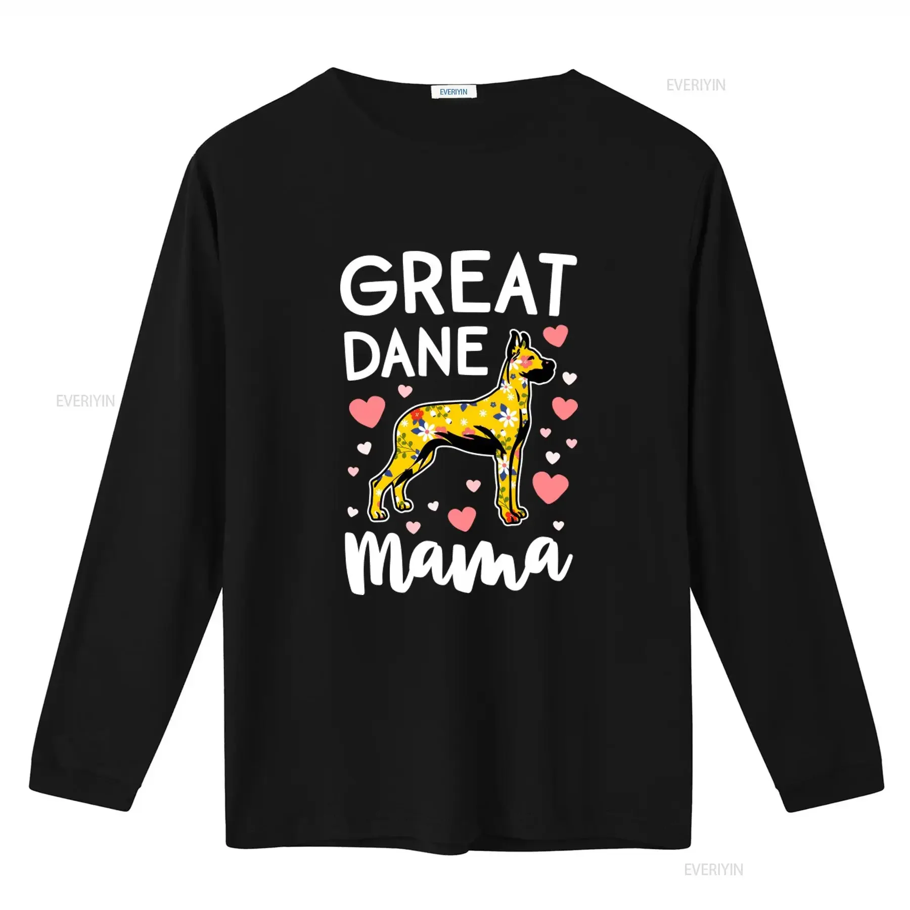 Great Dane Mama T Shirt for Dog Mom Walker Owner Stylish Floral Print Design vintage Washed Top For Everyday Wear Breathable
