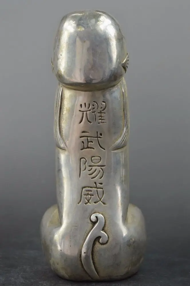 

Handwork Collection Decoration Miao Silver Carve Penis & God Best Unique Statue