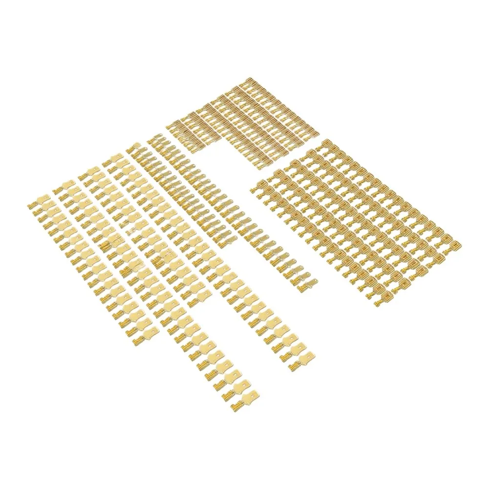 Brass Crimp Connector Kit with Transparent Insulating Covers for 2.8mm 4.8mm 6.3mm Cold Press Applications Wiring Projects