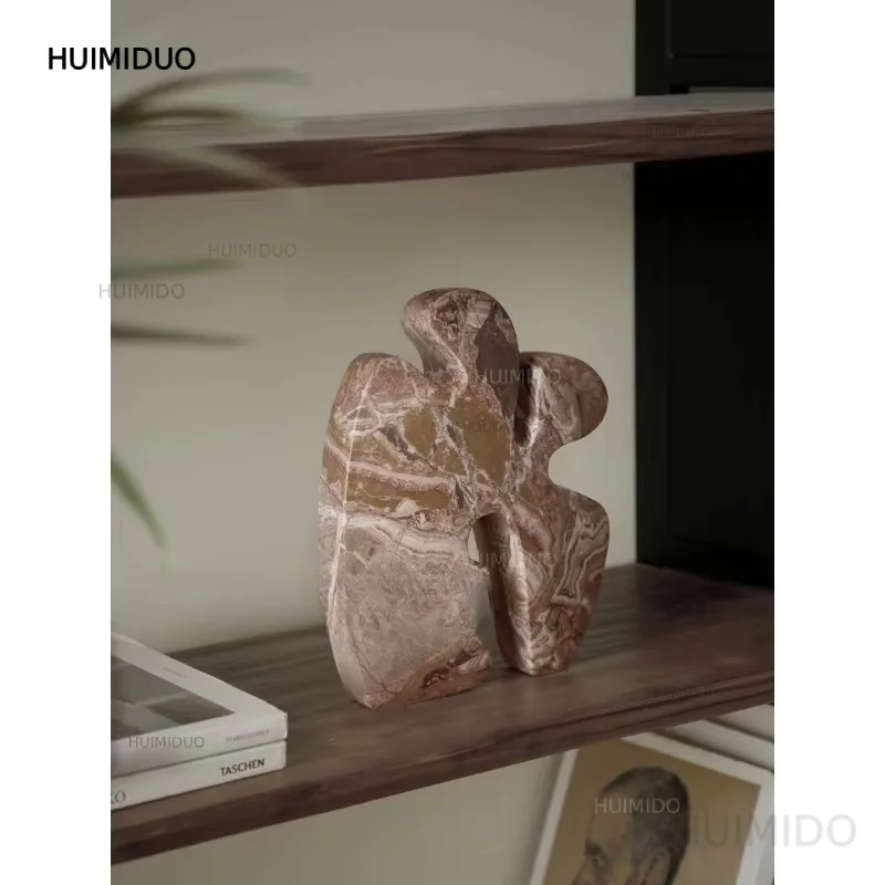 Natural Marble Sculptures and Figurines for Bookshelf Table Living Room Elegant Luxury Stone Home Decoration Ornaments
