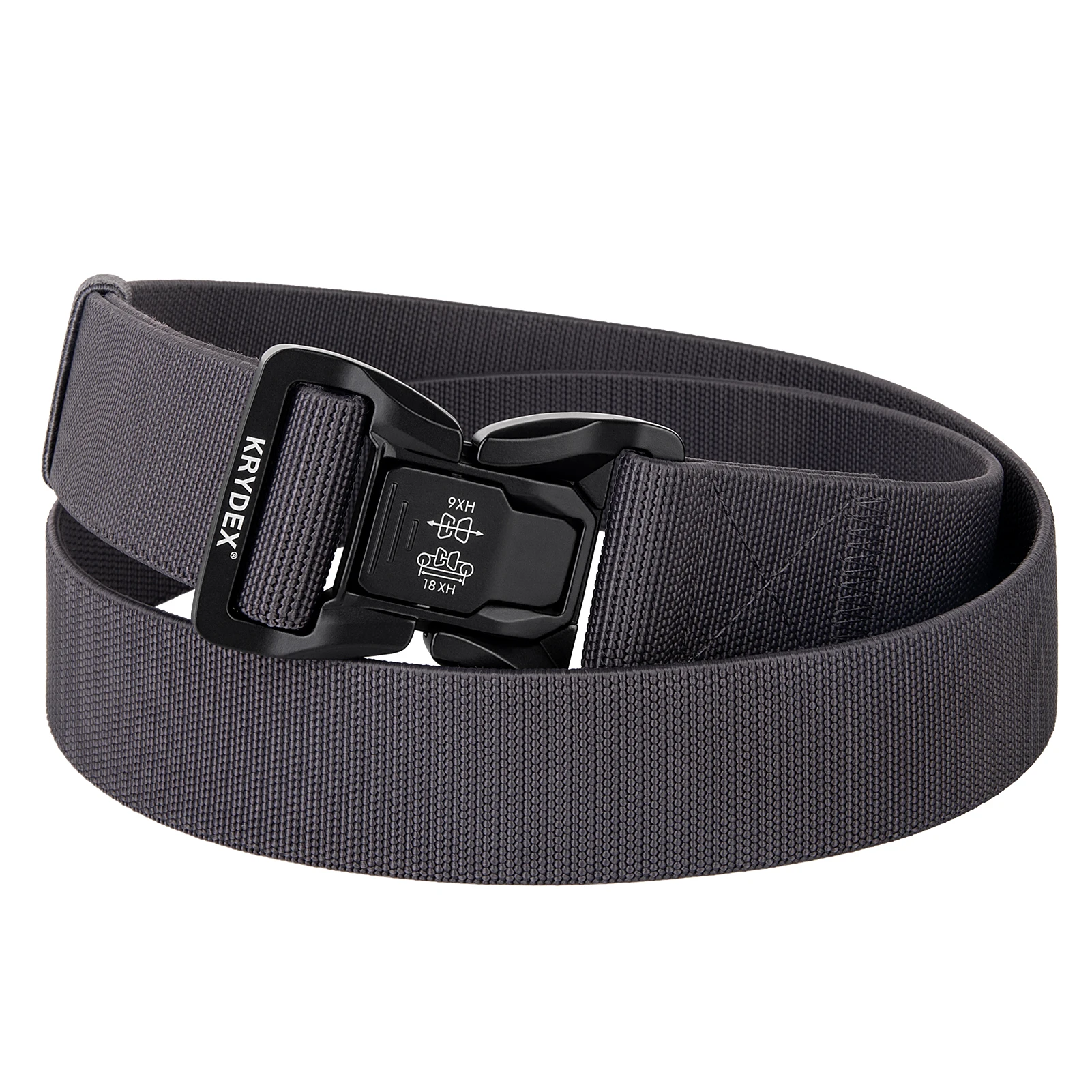 KRYDEX Tactical 1.5 Inch Belt Stretch Nylon Rigger EDC Waist Belt Quick Release Buckle Heavy Duty for Work Outdoor Training Duty