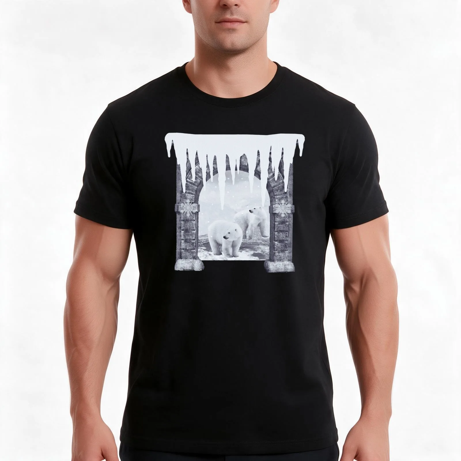 Arctic portal, cool winter outfit, great polar bear photos T-Shirt, Summer Casual Cotton Tee, Oversized Streetwear Tops