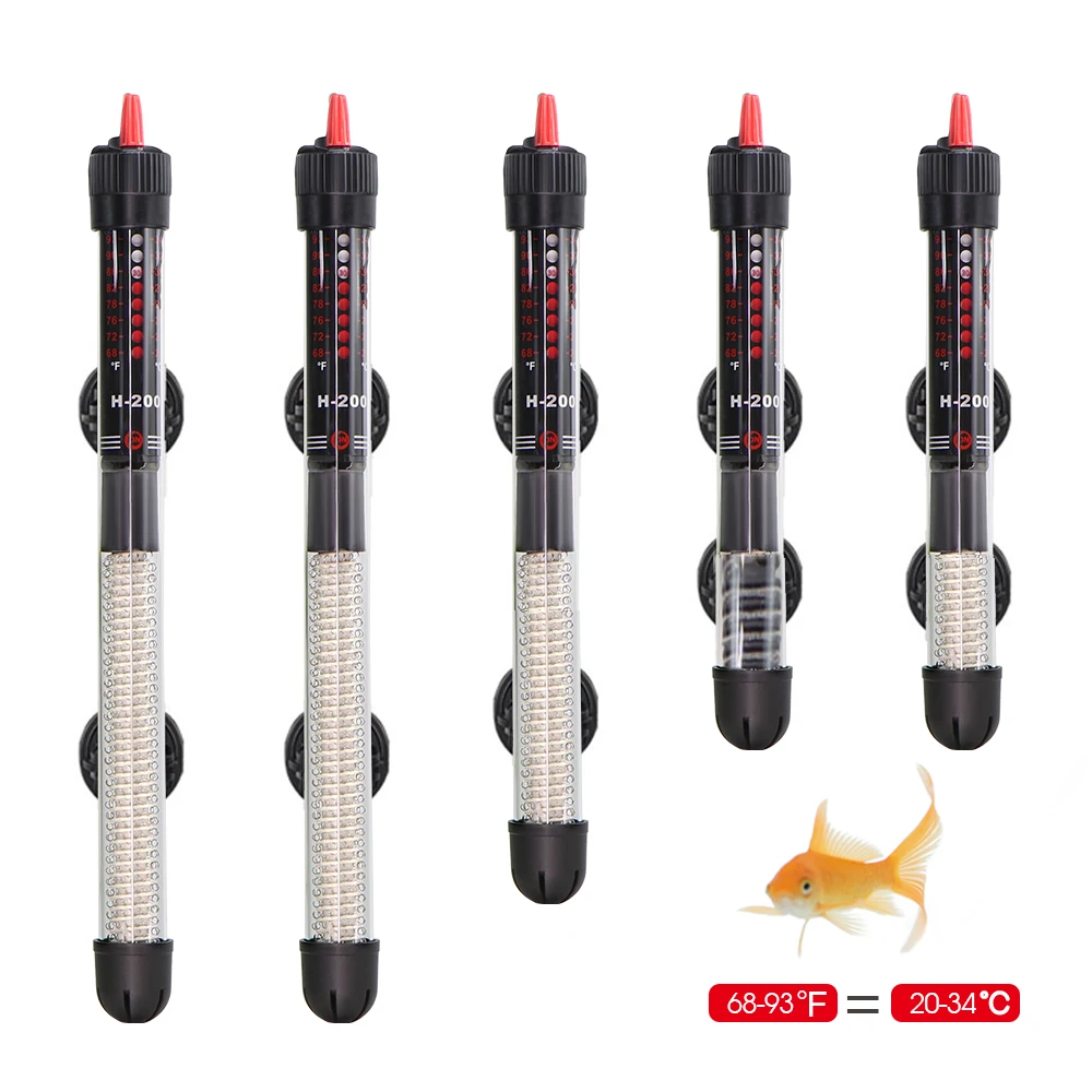 Aquarium Heater Submersible Glass Fish Tank Heating Rod Adjustable Temperature Thermostat 25W / 50W / 100W / 200W / 300W Home