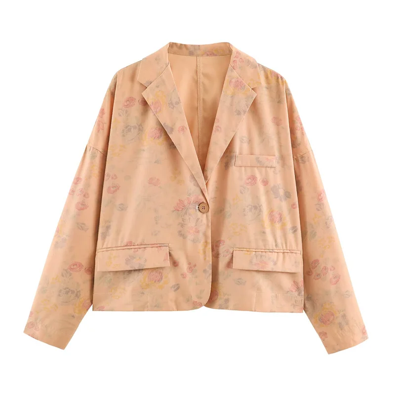 Guobioziy 2026 Autumn New Women's Jacket Printed Long-Sleeve Loose Short Jacket Socialite Style Unique Fashion