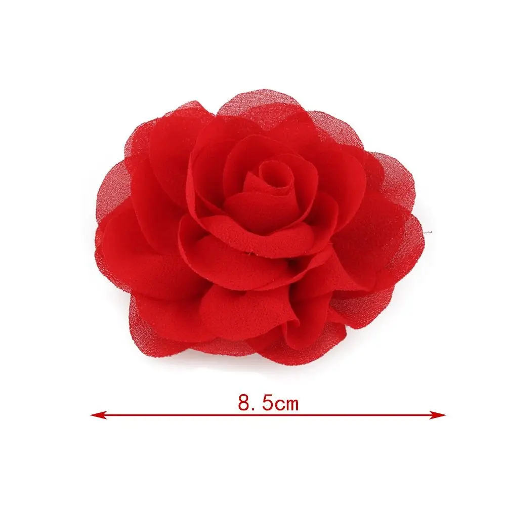 Fashion Chiffon Rose Flower Hair Clip Artificial Headwear Rose Flower Hairpin Floral Duckbill Clip Kids