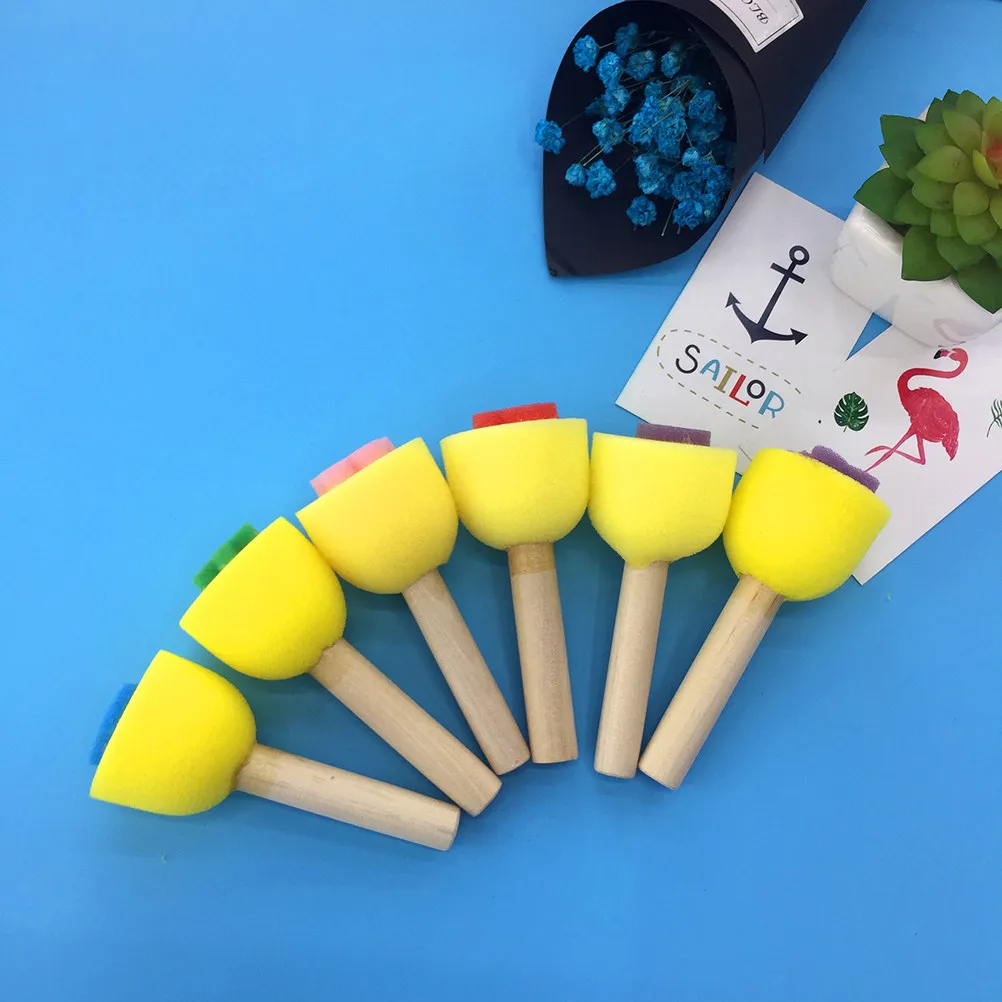 6Pcs Durable Sponge Paint Rollers Brayers Kids Art Lessons Drawing Graffiti Tools Portable Mini Painting Set Kids Paint Roller