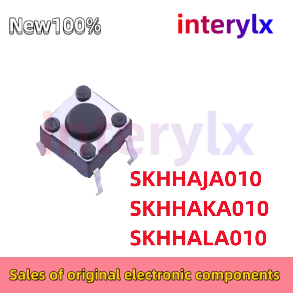 10Pcs/Lot SKHHAJA010 SKHHAKA010 SKHHALA010 ALPS touch switch SKHHAJA010 straight plug 4 pins 6*6*4.3 5mm