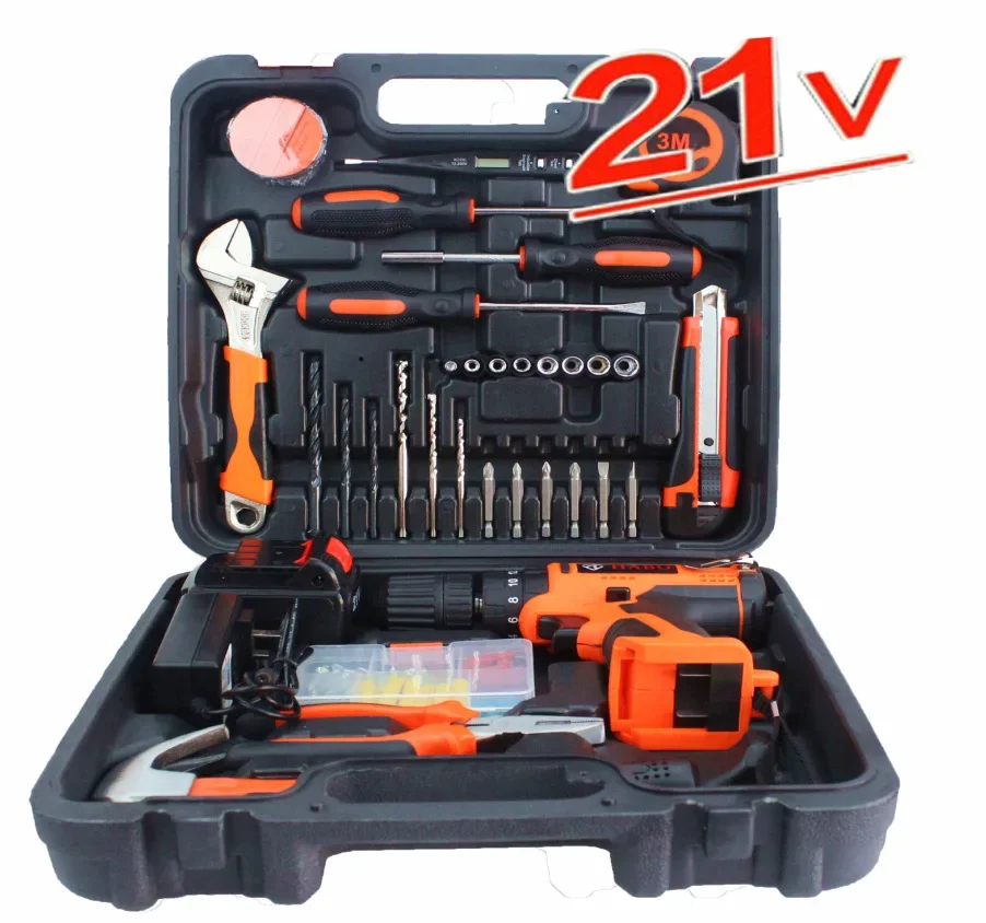 21V Cordless Electric Screwdriver And Lithium Drill Combo Kit Tool Set For Home Gift Manual Hardware Tools