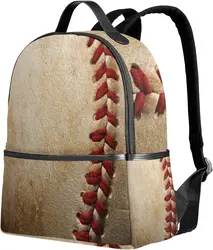 Vintage Baseball Print Sport Polyester Backpack School Travel Bag