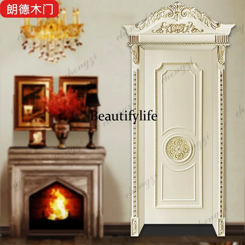 Y136 Y136 French and European paint carved gold bedroom and bathroom interior ivory beige set composite multi-layer solid wood s