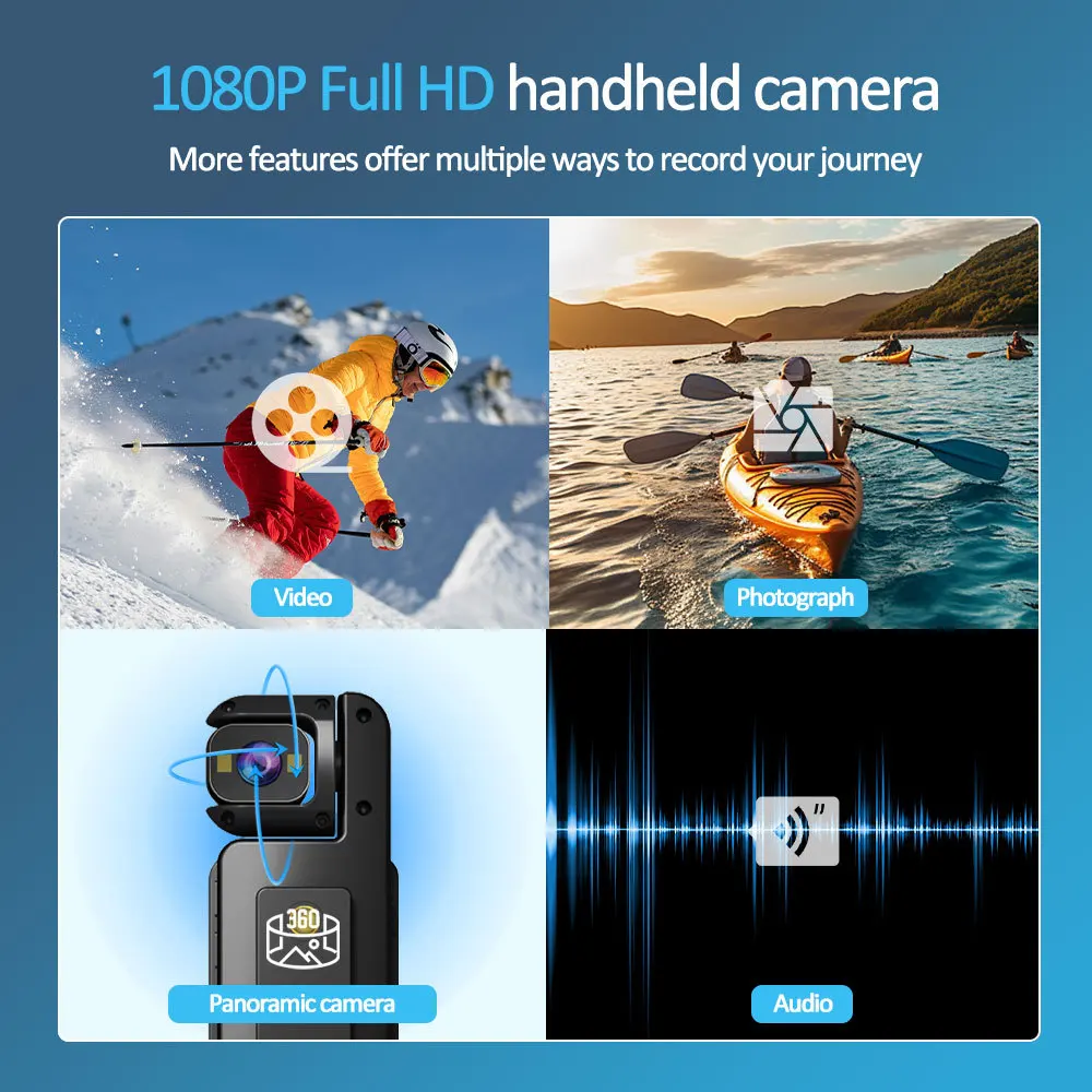 DV02 1080P Wearable Body Worn Cam WiFi Outdoor Camcorder with Audio and Video Recording Action Camera for Work Records Guard view 5