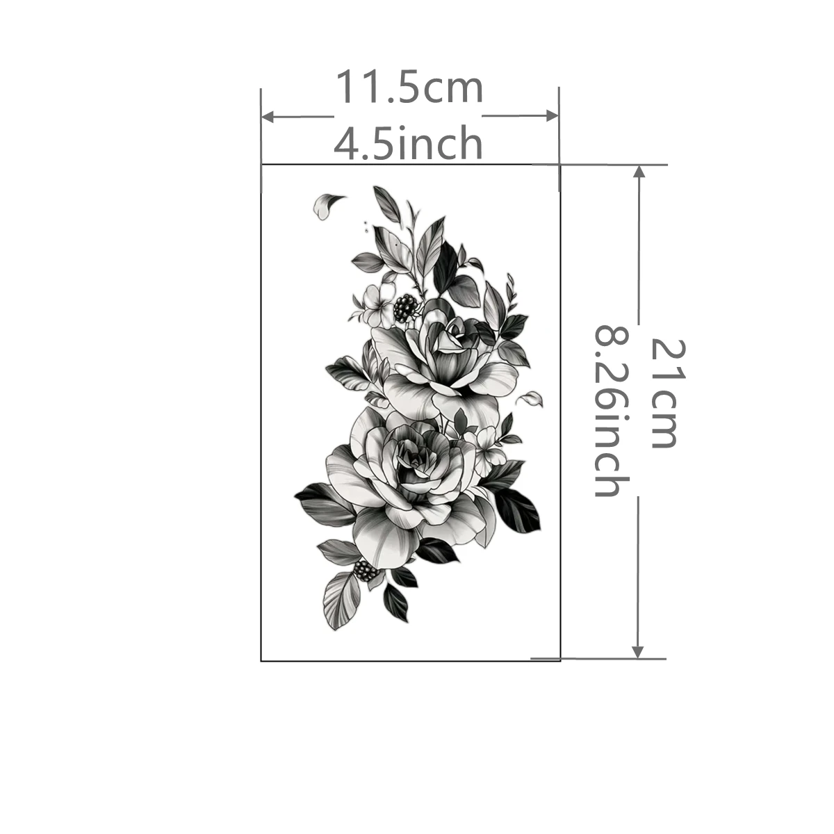 1 ورقة وشم على شكل زهرة ملصق وشم مؤقت يدوم طويلاً #4