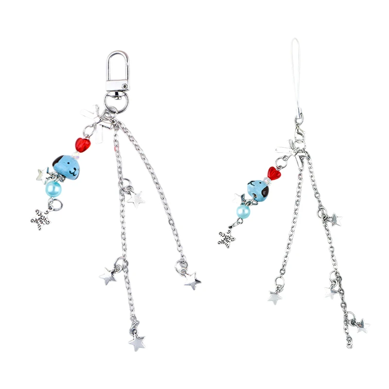 

Милый мультяшный щенок с бантом и кисточкой, цепочка для телефона, модный кулон, брелок, эстетический ремешок для мобильного телефона, украшение для рюкзака, подарки