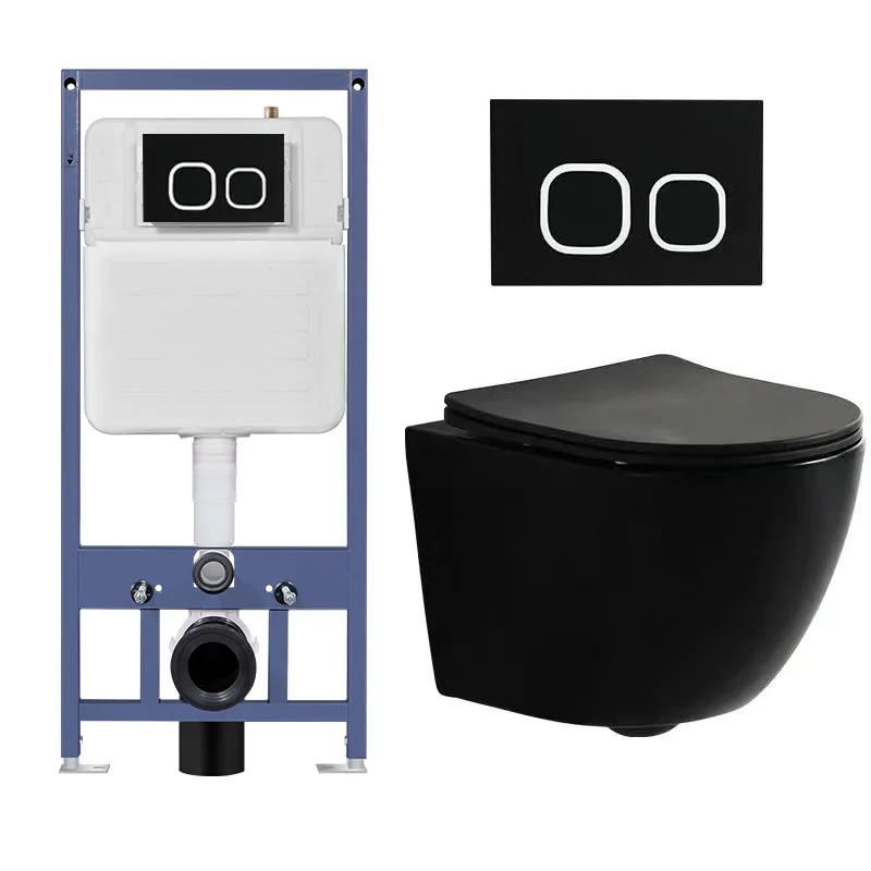 Luxury Modern Bathroom Easy-Cleaning One Piece HDPE Wall Hung Toilets Concealed Tank 5-Year Warranty Many Colors
